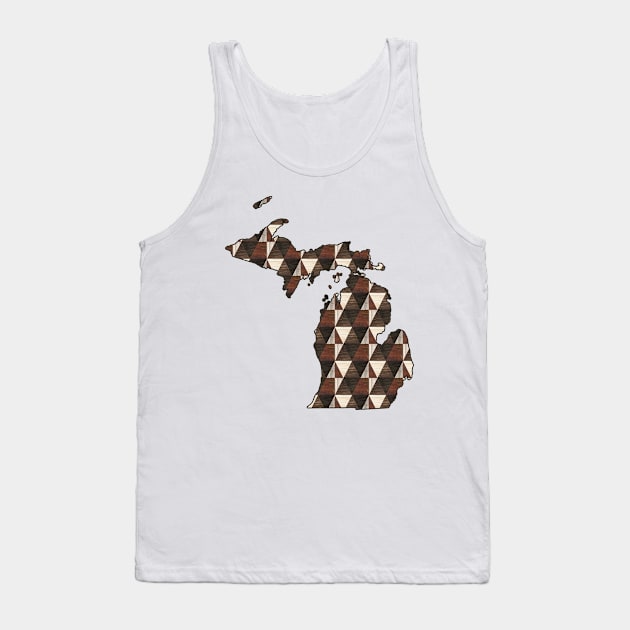 Michigan Wood Grain Geometric Pattern Tank Top by CheriesArt